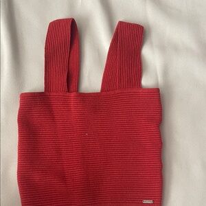 Hollister Red Ribbed Knit Top